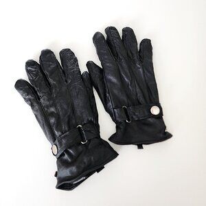 GKS men's black leather gloves
